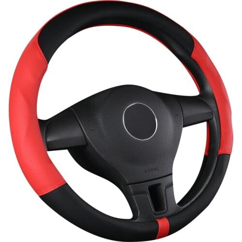 PU Leather Universal Car Steering-wheel Cover 38CM Car-styling Sport Auto Steering Wheel Covers Anti-Slip Automotive Accessories