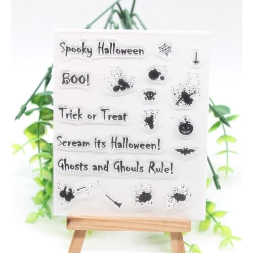 YPPCRAFT Halloween Transparent Clear Silicone Stamp/Seal for DIY scrapbooking/photo album Decorative clear stamp sheets 056
