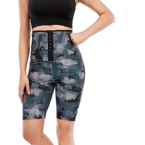 YAGIMI Women Camouflage Sweat Shorts Lose Weight Waist Trainer Body Shaper Slimming Tummy Control Sauna Pants Thermo Shapewear