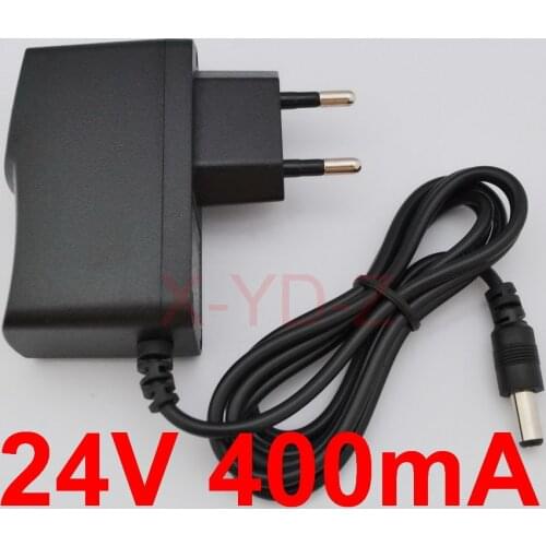 1PCS High quality DC 24V 400mA IC program AC 100V-240V Converter Switching power adapter Supply EU Plug DC 5.5mm x 2.1-2.5mm