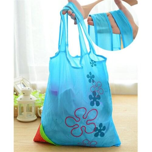 1pc Hot Sale Nylon Folding Reusable Eco Grocery Tote Shopper Strawberry Storage Handbag Shopping Good Helper