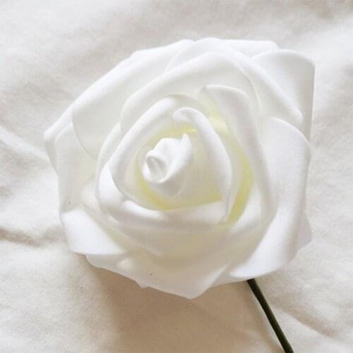 10PCS/8CM with rod artificial PE foam rose flower bridal bouquet wedding party decoration scrapbook DIY fake flowers