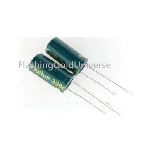Free Shipping 100 PCS 3300uF10V 10*20mm DIP-2 10V 3300uF Aluminum Electrolytic Capacitor best quality New origina