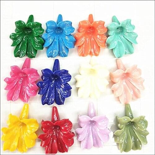 15pcs choisy flower pharbitis nil clay material for making 32x24mm top fashion beads pendants new arrivals flowers diy beads