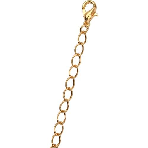 20 Pcs 70mm Crimp End Caps Lobster Clasp Extended Extension Chains DIY Craft