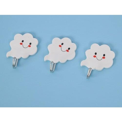 3PCS Strong Hook White Plastic Sticky Hook Strong Sticky Hook Wall Mount Suction Cup Wall Hook Kitchen Bathroom Accessories