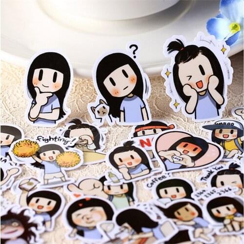 40pcs Creative cute self-made smile Brush/pretty girl scrapbooking stickers /decorative sticker /DIY craft photo albums