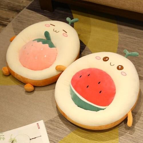 6 Style Fresh Colorful Fruit Animals Plush Pillow Toy Soft Cartoon Plant Stuffed Doll Chair Cushion Sofa Kids Lovers Gifts