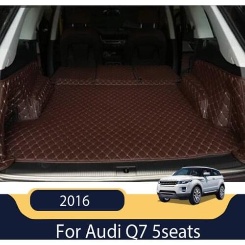 Car Travel ) Good quality! Special trunk mats for New Audi Q7 5seats 2016 durable waterproof boot carpets liner for Q7 2017