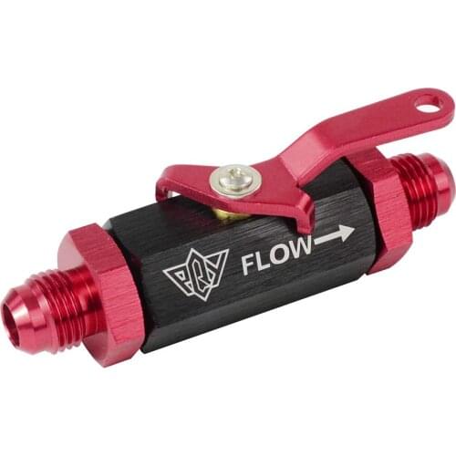 Free shipping AN6 6AN-6 AN SHUT OFF VALVE FITTING ALUMINUM BLACK RED WLR-WLPV72-06