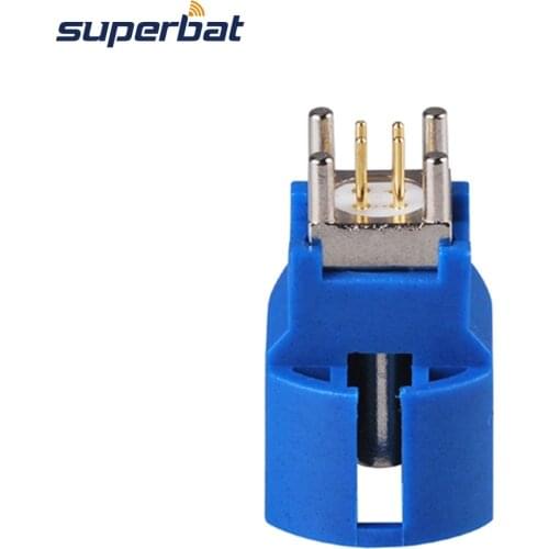 Superbat 10pcs Fakra C Blue HSD Jack PCB Mount Straight 50ohm RF Coaxial Connector for Wireless and GPS Application
