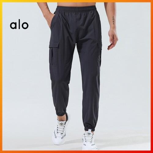Alo Yoga Spring And Summer Sports Pants Mens Thin Fitness Pants Running Casual Pants Large Size Straight Pants Mens Long Pants