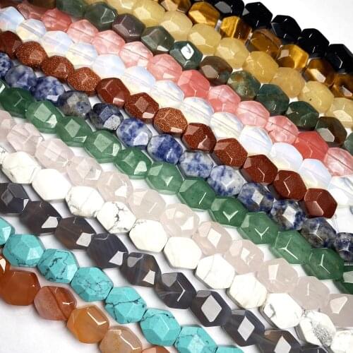 Natural Stone Square shape Faceted beads crystal Semifinished Loose beads For jewelry making DIY Necklace Bracelet Accessories