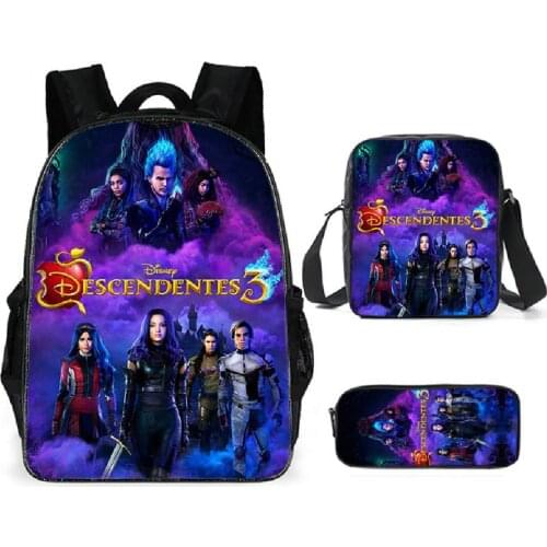 Hot Descendants Children backpack kids Schoolbag beautiful Popular pattern boys girls Backpack 16 inch 3pcs / sets