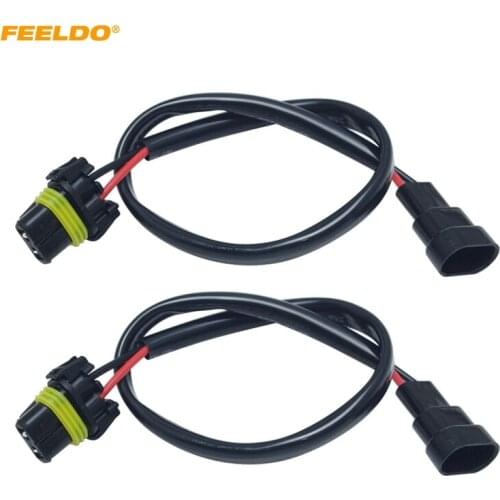 FEELDO 2Pcs 12V Auto H11 To 9005/9006 Plug Power Cable HID Conversion Kit Xenon Lamp Bulb Power Wire Harness #FD5978