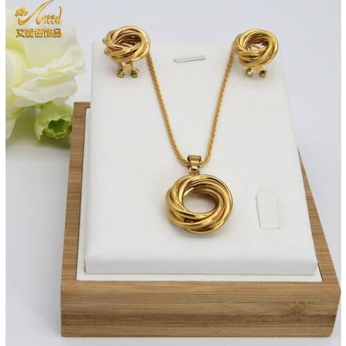 ANIID Necklace Sets Jewelery Chic Earing Women 24K Gold African Kids Jewellery For Girls Wedding Turkish Wholesale Luxury Gift