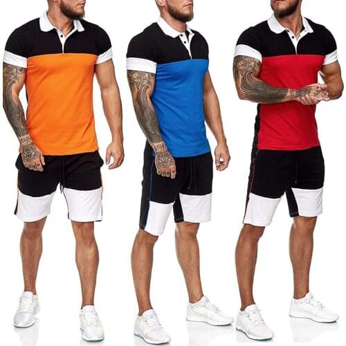 Men Brand Shirts Shorts Set Running Fitness Gym Suit Activewear Set Sports Workout Training Sets Exercise Jogging Suit Clothing