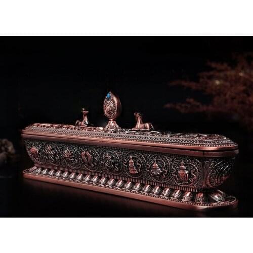 12.8inches 500g Censer burner incense burner statue antique Pure brass bronze Tibet censer gold decoration Nepal incense holder