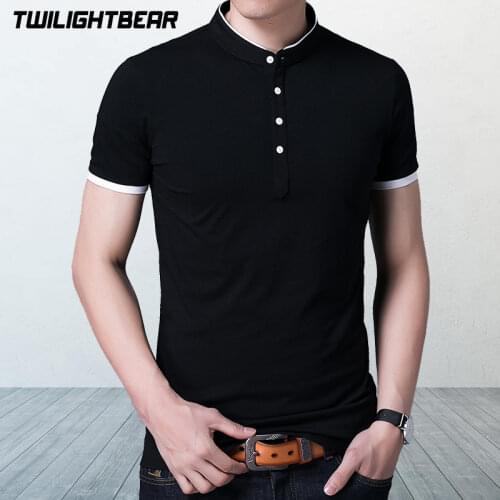Summer New Mens T-Shirt Male Short Sleeve 5XL Stand Collar Cotton Tee Shirt Men Brand Clothing Streetwear Tees AF7121