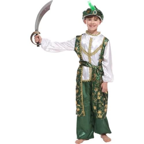 Boy Carnival Purim Arab Sheik Prince Costume Book Week Myth Magic Lamp Cosplay Halloween Fancy Party Dress