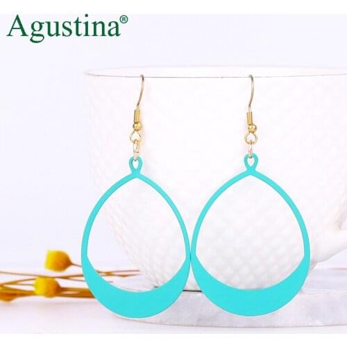 Agustina fashion metal earrings Circle Round Big earrings women geometry drop Earring Party Female Jewelry wholesale Statement
