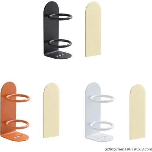 P8DE Basket Style Wrought Iron Wall Mount Toothbrush Holder Non-marking Bracket Toothbrush Storage Rack Home Bathroom Bracket