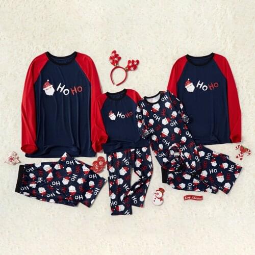PatPat New Arrival Autumn and Winter Christmas Santa ' HO HO ' Family Matching Pajamas Sets (Flame Resistant) Family Look Sets