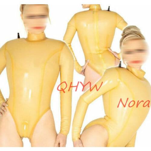 Sexy Natural Latex Woman Catsuit Women Inflatable Jumpsuits with Back Zippers Cosplay Costumes