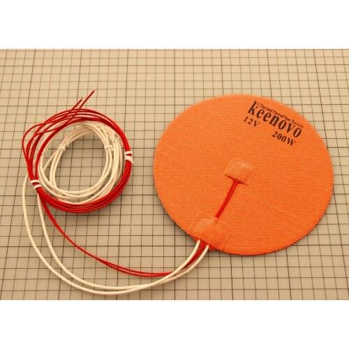 Delta 3D Printer Heated bed Dia 170mm 200W 12V 24V 120V 220V Keenovo Circular Round Silicone Heater Pad