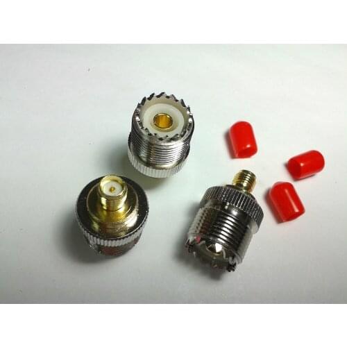 UHF SO-239 female jack to SMA female RF adapter