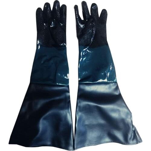 Rubber Sandblaster Sand Blast Sandblasting Gloves For Sandblast Cabinets Safety Glove