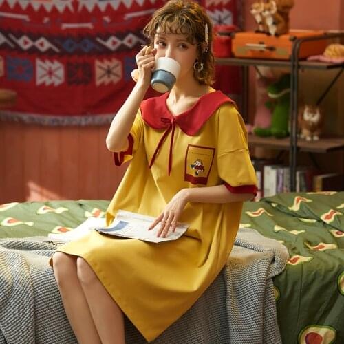 Plus Size 4XL Loose Princess Night Dress Women Sleepwear Ladies Nightwear Women Nightgown Korean Summer Cotton Home Dress Nighty