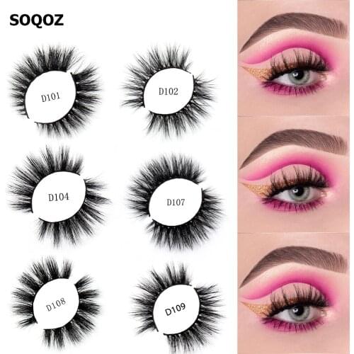 SOQOZ False Eyelashes 3D Mink Lashes Cruelty Free Mink Eyelashes Natural Long Lashes Makeup faux cils D108