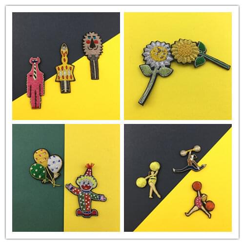 Hand embroidery Mexican style cap violin gun Badge for DIY bag coat shoes brooch Broche