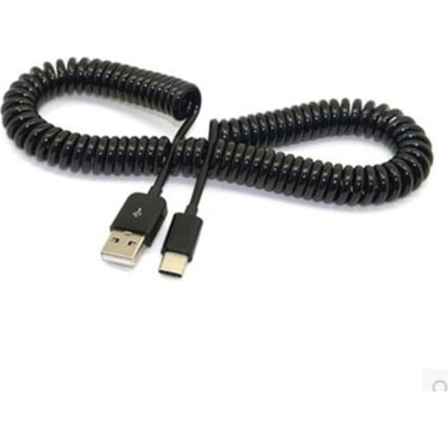 Spiral Coiled USB 3.1 C-TYPE male to 2.0 AM adapter adaptor Cable 3.0M 10FT