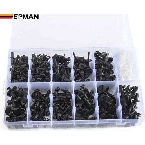 EPMAN 350PCS Universal Car Retainer Clips 12 Sizes Car Door Trim Panel Bumper Fender Fastener Rivet Clips Kits EPSLK350F