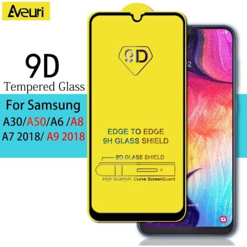 9D Tempered Glass For Samsung Galaxy A30 A40 A50 A70 Screen Protector For Samsung A6 A8 Plus A7 A9 2018 A750 Protective Glass