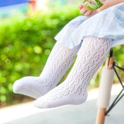 1 Pair Baby Knee High Long Baby Socks Summer Mesh Breathable Thin Cotton Anti-mosquito Baby Socks Boneless 0-5Years Old Optional
