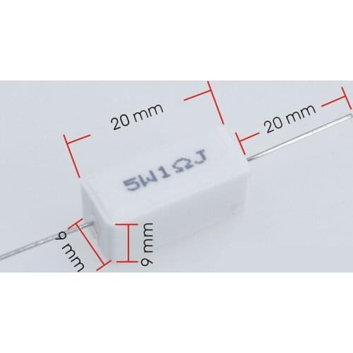 10Pcs RX27-1 SQP Horizontal Cement Resistor resistance 5W 0.1/1/2/6/8/10/15/30R/-100K Ohm Ceramic Copper foot