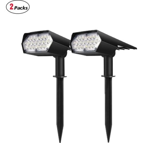 2pcs 19LED Solar Garden Light IP65 Waterproof Auto ON/OFF Outdoor Solar Lights Solar Landscape Spotlights Lamps