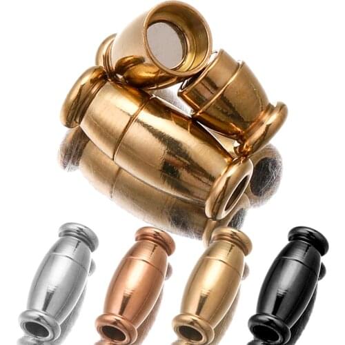 5Sets Gold Stainless Steel Magnetic Clasps Fit 3mm Leather Bracelet Necklace Connectors Parts for Diy Jewelry Making Kit Clasp
