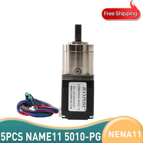 5pcs 5.18:1 PG Stepper Motor 4-lead Nema 11 28x50mm Planetary Gearbox motor Extruder Gear Stepper Motor Ratio 5.18:1 for robot