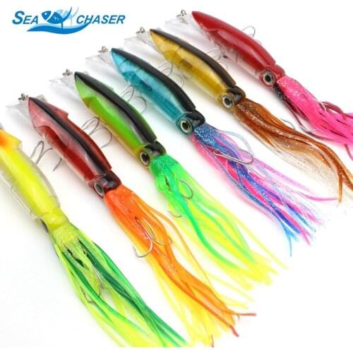 NEW 6pcs High Quality 14cm 38g fishing tackle 6 Colors available Octopus Squid Minnow Hooks Big Fishing lures Set the bait
