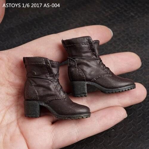 ASTOYS 1/6 Female Shoes AS004 Crimson Scarlet Witch Boots Shoes Brown Old Ver With Feet for 12'' Replaceable Foot Body