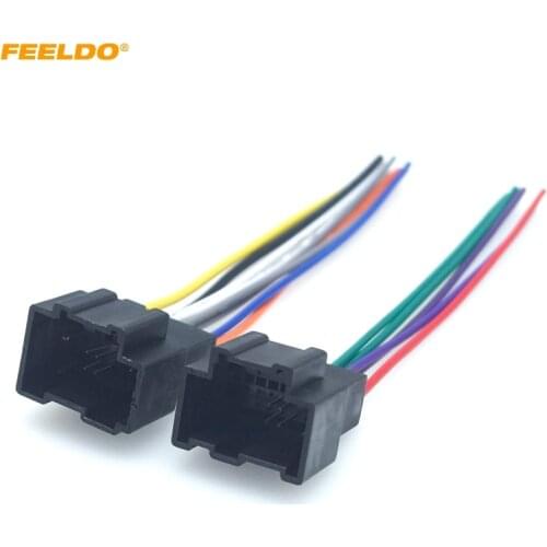 FEELDO Car Radio Audio ISO Wiring Harness Cable Adapter For Chevrolet Captiva Enclave Silverado Tahoe Stereo Plug Into Wire