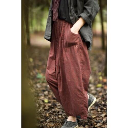 Women Spring Autumn Elastic Waist Print Pants Trousers Female 2021 Loose Pants Ladies Printed Trousers