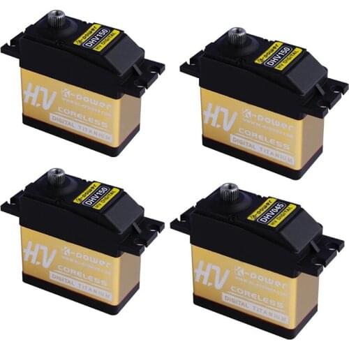 K-power DHV150 *3 + DHV045 *1 Digital Swashplate/CCPM/Tail/ Rudder 2 BB Titanium Metal Gear Servo For RC 600 Helicopter