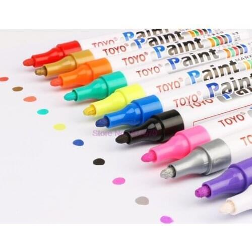By DHL or Fedex 1000pcs White Car Motorcycle Whatproof Permanent Tyre Tire Tread Rubber Paint Marker Pen 5 colors hot selling