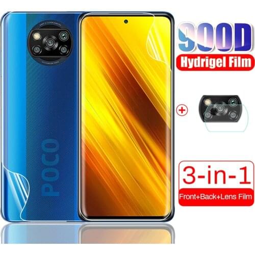 For xiaomi poco x3 x 3 pocox3 nfc x3nfc hd front back screen protector camera film not glass 6.67" poco x3 hydrogel film