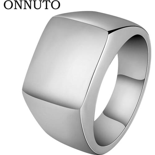 Brand Rings For Man Punk Style 316L Stainless Steel Mens Signet Ring Bold Solid Polished Fashion Jewelry